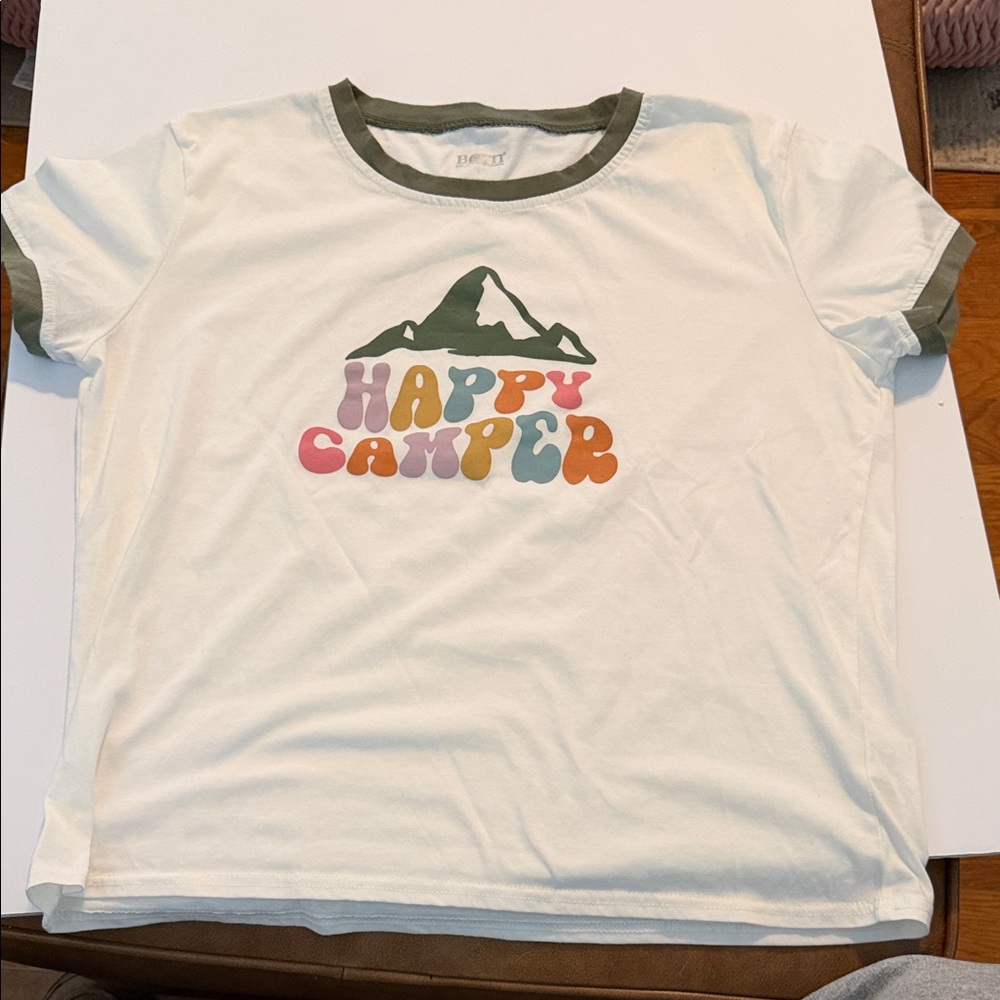 Born Short Sleeve Tee - White with Multicolor Print